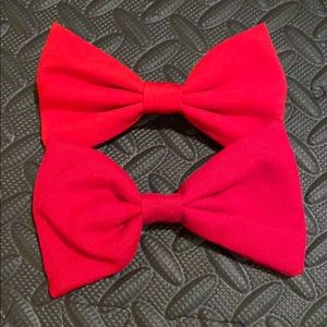 Red Bow Hair Clips